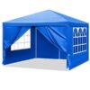 10'x10' Gazebo Waterproof Outdoor Canopy Patio Tent Party Tent For Wedding BBQ Cater, Blue