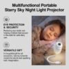 Projection Night Light - USB Powered Starry Sky Lamp for Bedroom Nursery Ambient Lighting