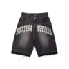 Retro Washed Hip-Hop Letter Print Loose Denim Shorts