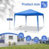 10'x10' Gazebo Waterproof Outdoor Canopy Patio Tent Party Tent For Wedding BBQ Cater, Blue