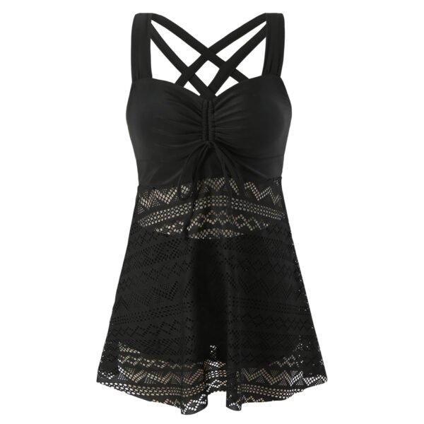 Korean Version Of Solid Color Lace One-piece Swimsuit