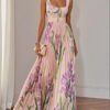 Floral Print Pleated Dress Summer A-Line Sleeveless Midi Dresses Women's Clothing