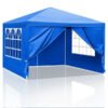 10'x10' Gazebo Waterproof Outdoor Canopy Patio Tent Party Tent For Wedding BBQ Cater, Blue