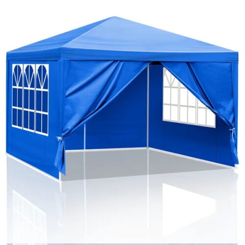 10'x10' Gazebo Waterproof Outdoor Canopy Patio Tent Party Tent For Wedding BBQ Cater, Blue