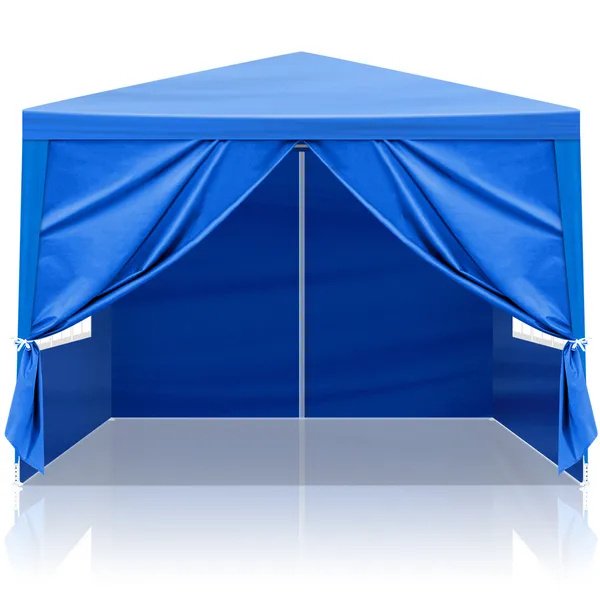 10'x10' Gazebo Waterproof Outdoor Canopy Patio Tent Party Tent For Wedding BBQ Cater, Blue