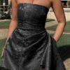 Women's Tube Top Dress With Big Bow Fashion Summer Sleeveless Pary Evenning Dresses