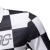 Checkered Short-Sleeve Letter-Printed Casual Fashion T-Shirt