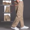 Men's Washed Casual Pants Multi-Pocket Plus-Size Work Trousers