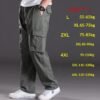 Men's Washed Casual Pants Multi-Pocket Plus-Size Work Trousers