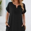 Women's Loose Short Sleeve Pocket Dress