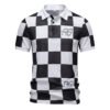 Checkered Short-Sleeve Letter-Printed Casual Fashion T-Shirt