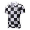 Checkered Short-Sleeve Letter-Printed Casual Fashion T-Shirt
