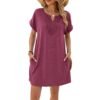 Women's Loose Short Sleeve Pocket Dress