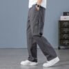 Men's Washed Casual Pants Multi-Pocket Plus-Size Work Trousers