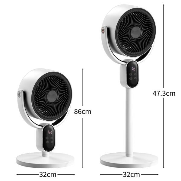 723762ee-c075-489a-9e0d-9ccbdd6f6f6e.jpg Air Circulator Fan, 110V 40W Standing Desk 2-in-1 Fan With Remote, LED Display, 3 Speeds & 12H Timer, Auto Horizontal Oscillation, Vertical Manual Adjustment
