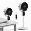 794f9f7d-2680-41ff-b2cd-640354c057dd.jpg Air Circulator Fan, 110V 40W Standing Desk 2-in-1 Fan With Remote, LED Display, 3 Speeds & 12H Timer, Auto Horizontal Oscillation, Vertical Manual Adjustment