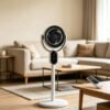 7c2eb97b-ecf0-4dd3-b4f0-502ea77104fc.jpg Air Circulator Fan, 110V 40W Standing Desk 2-in-1 Fan With Remote, LED Display, 3 Speeds & 12H Timer, Auto Horizontal Oscillation, Vertical Manual Adjustment