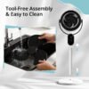 fcd4fdf5-8ef0-470b-9527-d6c6607233a1.jpg Air Circulator Fan, 110V 40W Standing Desk 2-in-1 Fan With Remote, LED Display, 3 Speeds & 12H Timer, Auto Horizontal Oscillation, Vertical Manual Adjustment
